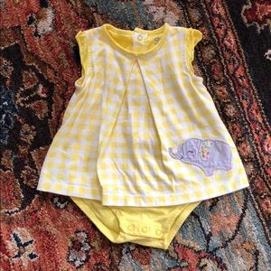 Adorable yellow gingham elephant top